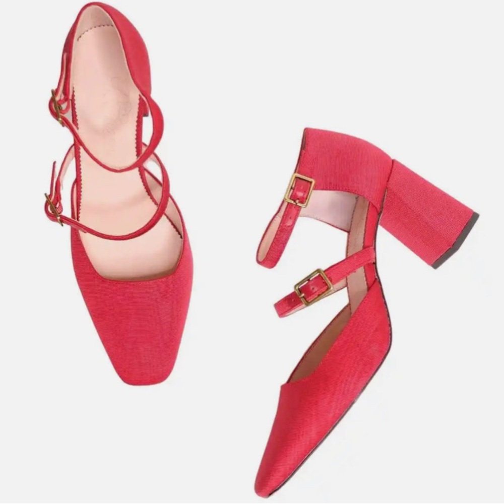 (New) J. Crew Marta double-strap pumps in moire silk - Size 10